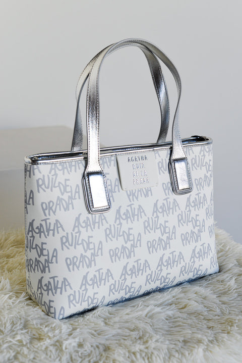 Bolso De Mano Print Plata - Agatha Ruiz De La Prada