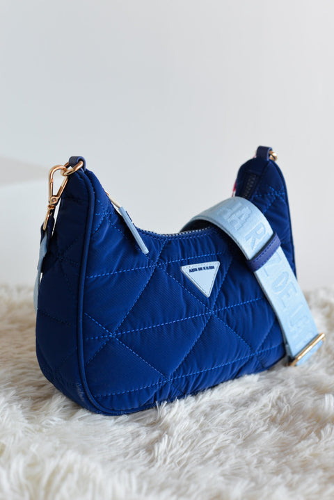 Bolso Baguette Nylon Acolchado Azul - Agatha Ruiz De La Prada