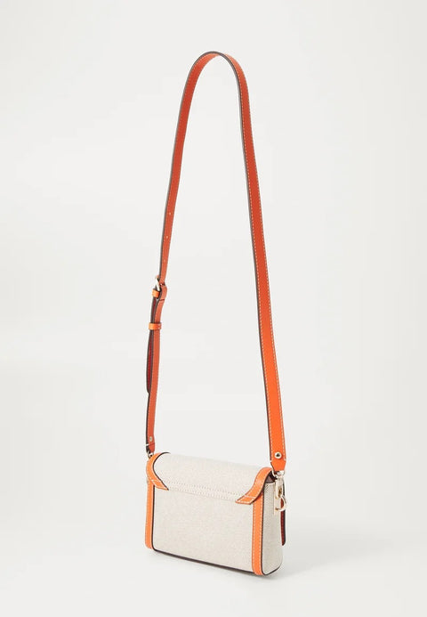 Bolso Bandolera Mini Sebina Natural Y Naranja - Guess