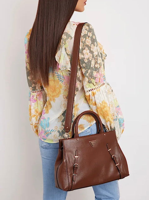 Bolso De Mano Levia Chocolate - Guess