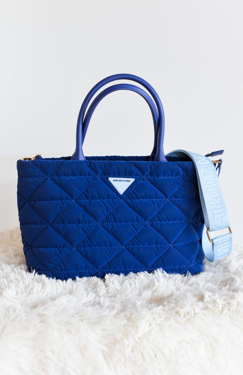 Bolso De Mano Nylon Acolchado Azul - Agatha Ruiz De La Prada