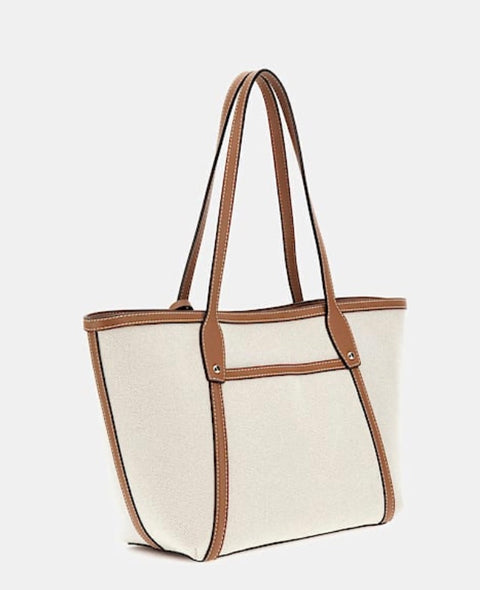 Bolso Tote Sebina Natural Y Caramelo - Guess