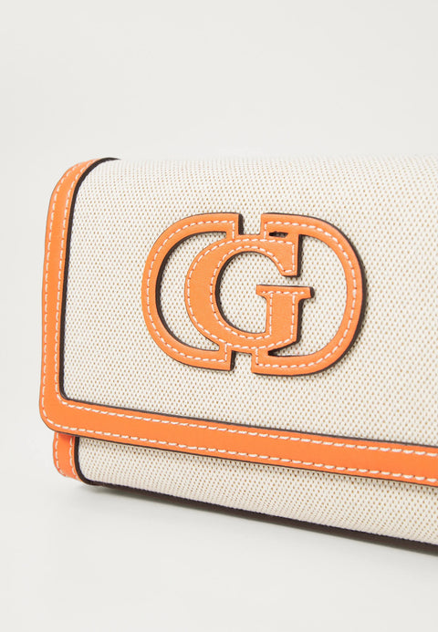 Bolso Bandolera Mini Sebina Natural Y Naranja - Guess